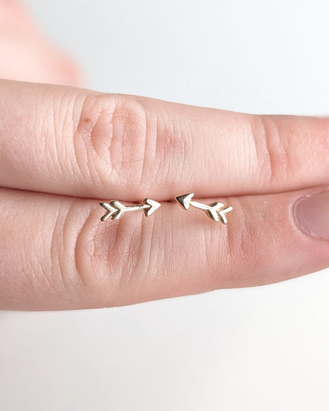 14K Gold Arrow Earrings