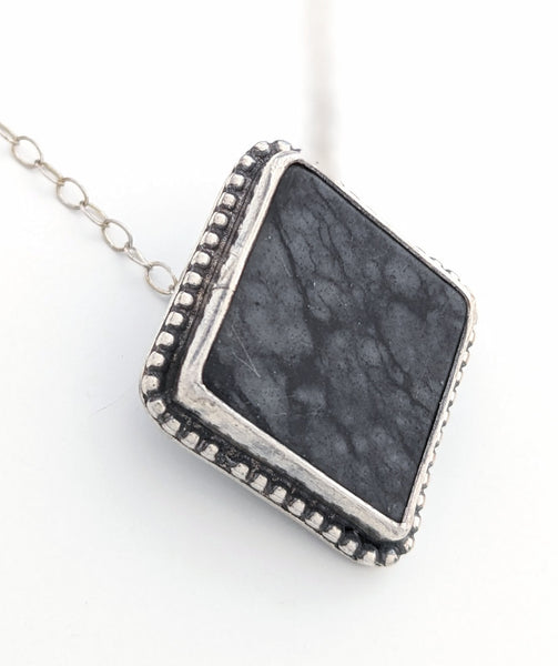 Picasso Jasper Diamond Shape Necklace