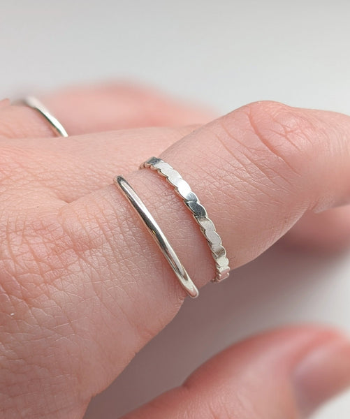 One Sterling Silver Stacker Ring