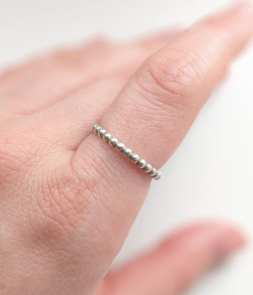 Sterling Silver Dotted Stacking Ring