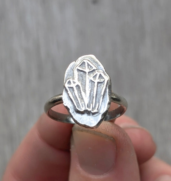 Crystal Recycled SIlver Ring