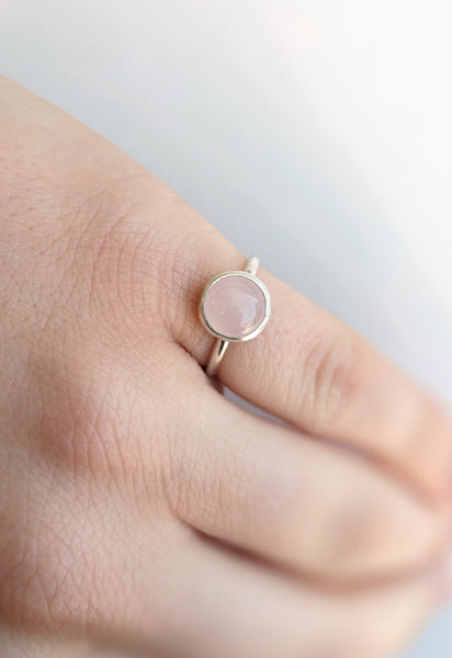 Rose Quartz Stacking Ring Size 5