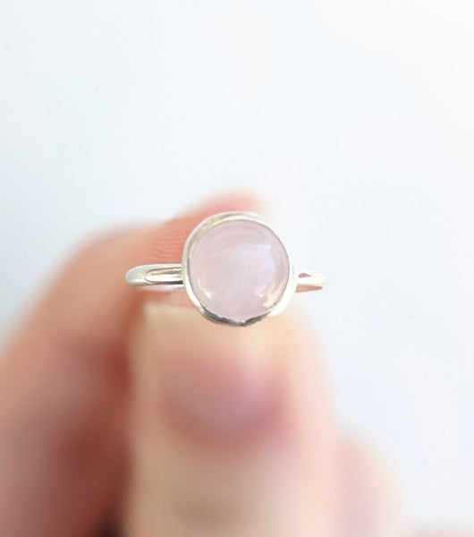 Rose Quartz Stacking Ring Size 5