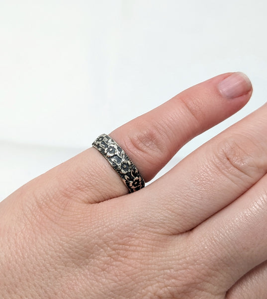 Sterling Silver Flower Ring size 13.5