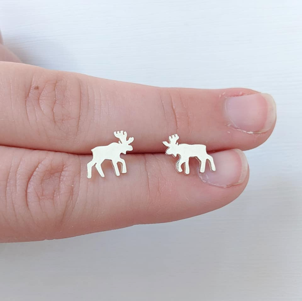 Sterling Silver Moose Earrings