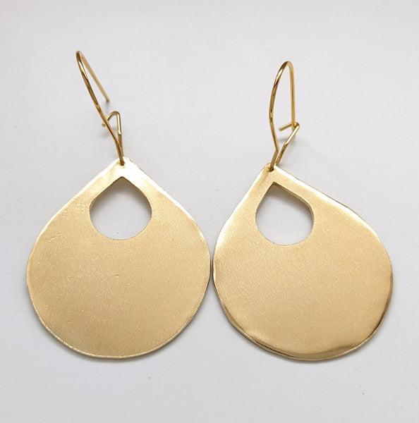 Tear Drop Brass Earrings