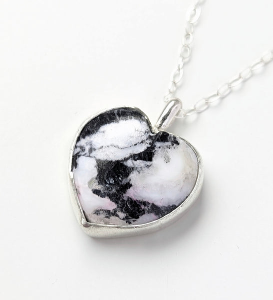 White Buffalo Heart Necklace