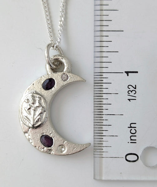 Casted Lab Amethyst Moon Necklace