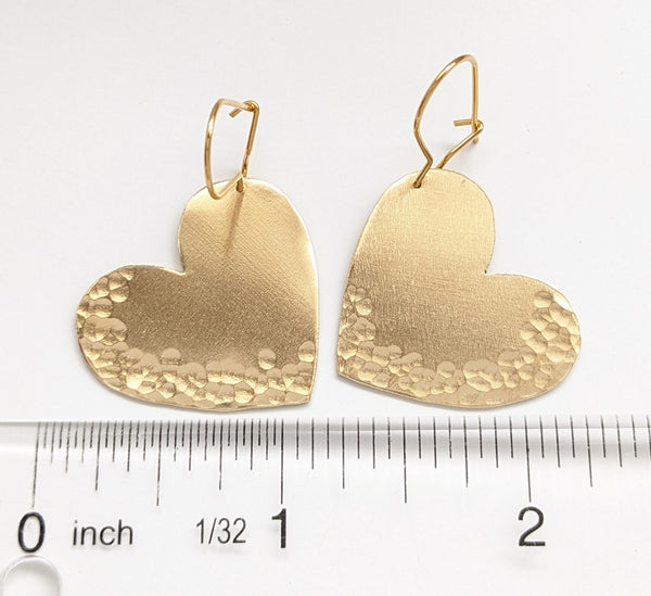 Heart Brass Earrings