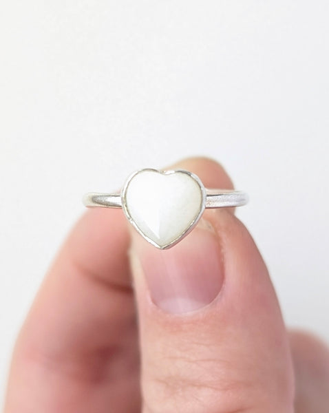Quartz Heart Ring, Size 7.5