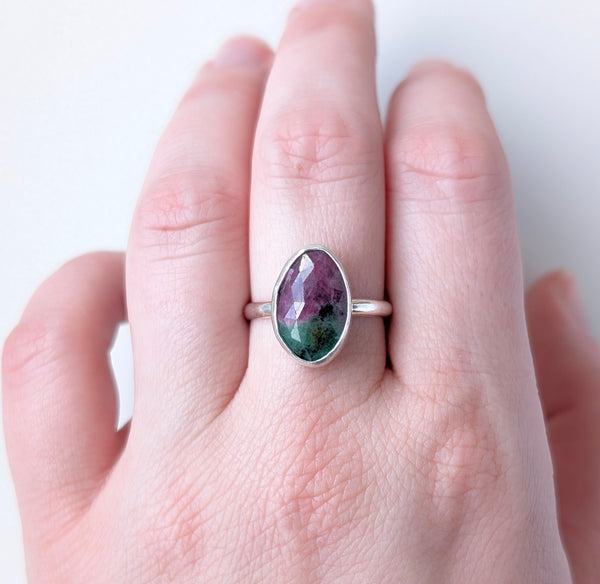 Ruby Zoisite Ring Size 7.5