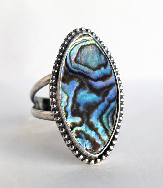 Abalone Shell Ring, size 9