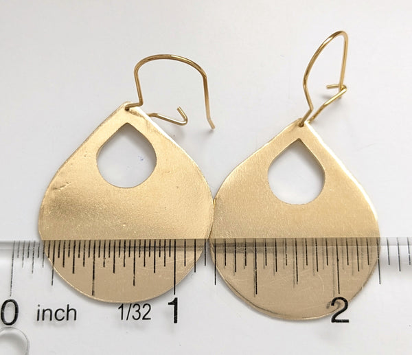 Tear Drop Brass Earrings