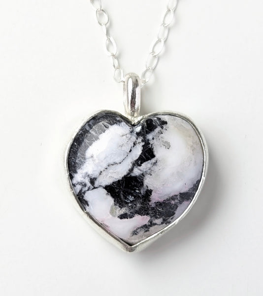 White Buffalo Heart Necklace