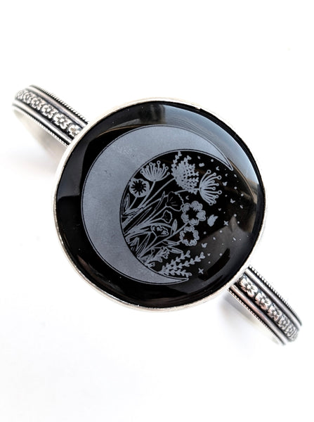 Engraved Black Onyx Bracelet