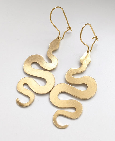 Snake Brass Earrings
