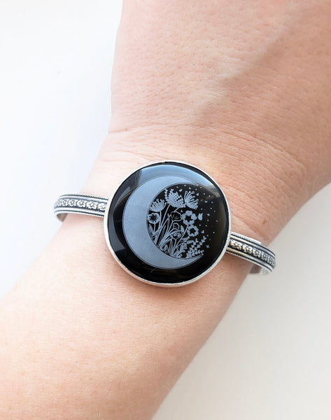 Engraved Black Onyx Bracelet
