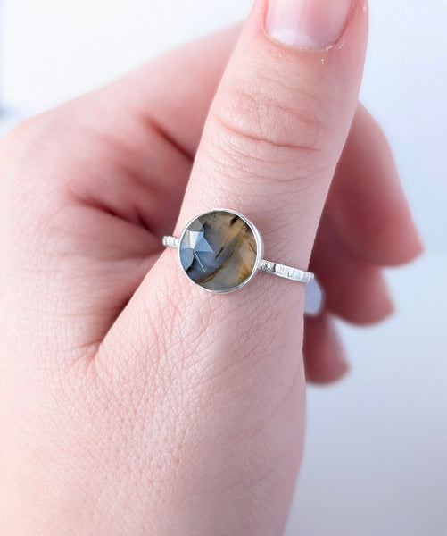 Montana Agate Stacking Ring, Size 10