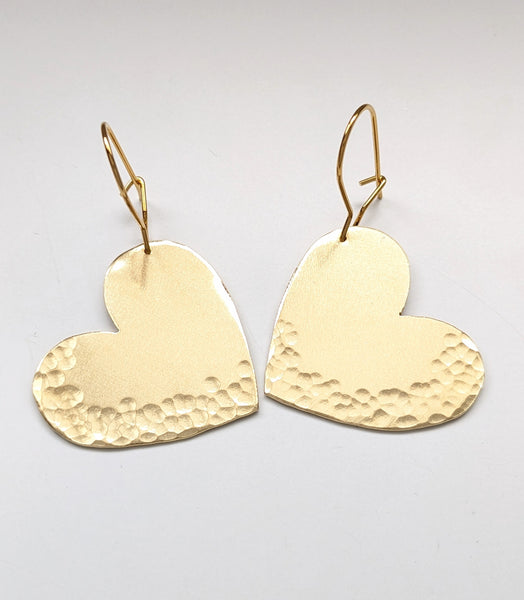 Heart Brass Earrings