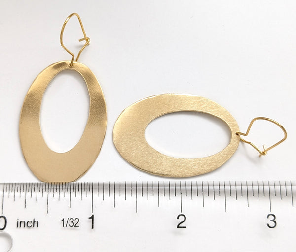 Oval Brass Earrings
