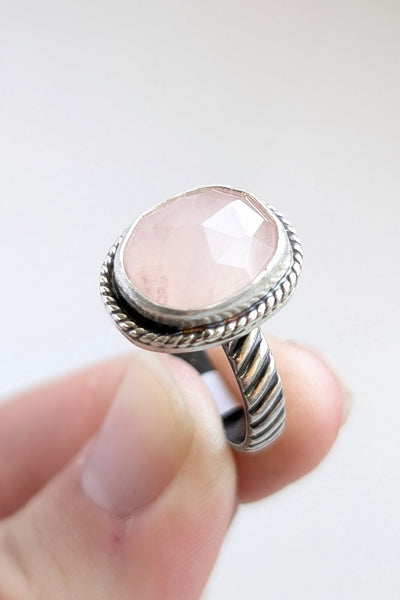 Rose Quartz Ring, Size 8