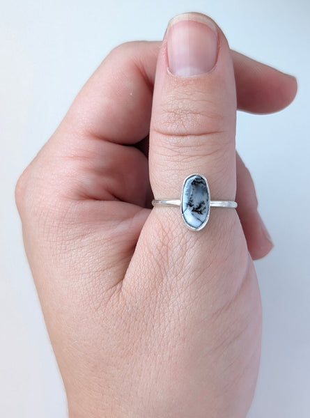 Dendritic agate Ring, Size 8