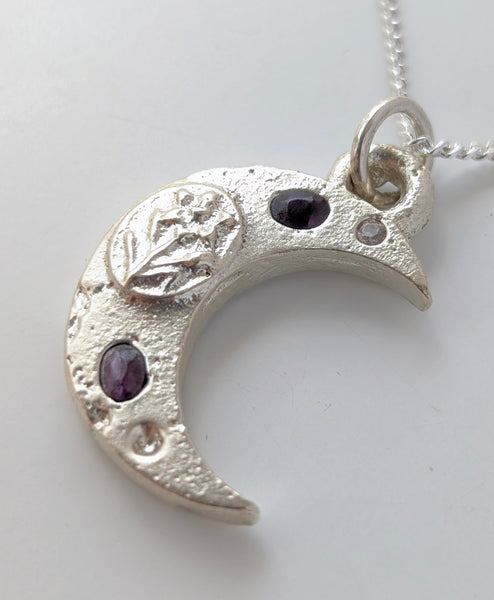 Casted Lab Amethyst Moon Necklace