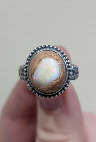 Mexican Fire Opal Ring,Size 8.5