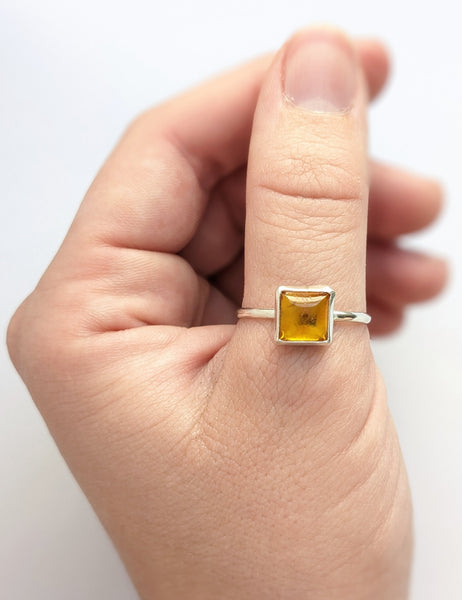 Amber Stacking Ring, Size 10