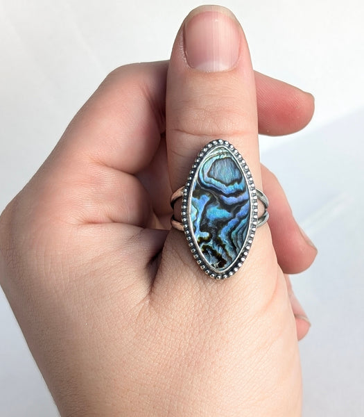 Abalone Shell Ring, size 9