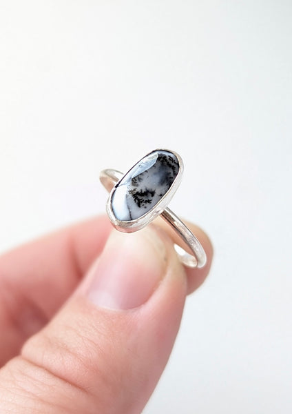 Dendritic agate Ring, Size 8