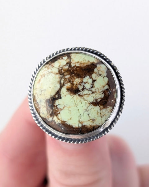 Lemon Chrysoprase Ring, Size 8.5