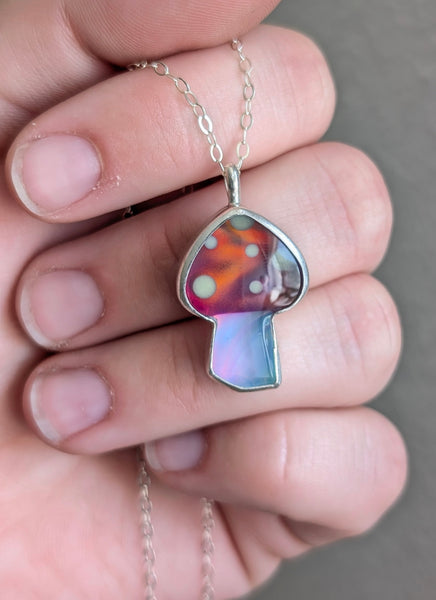 Aura Opal Mushroom Necklace