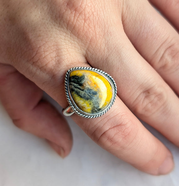 Bumblebee Jasper Ring, Size 8.5