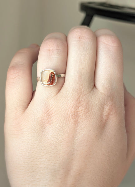 Moss Agate Ring, Size 6