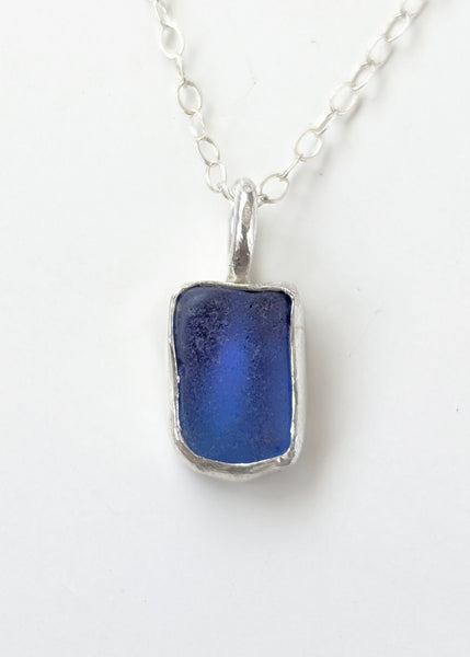 Cobalt Blue Sea Glass Necklace