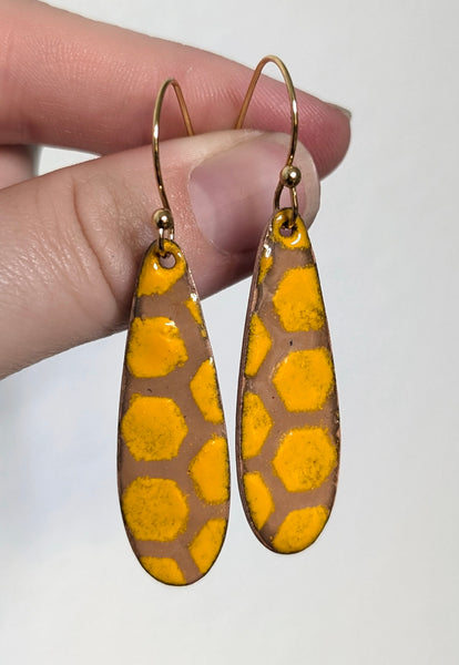 Honeycomb Enamel Earrings