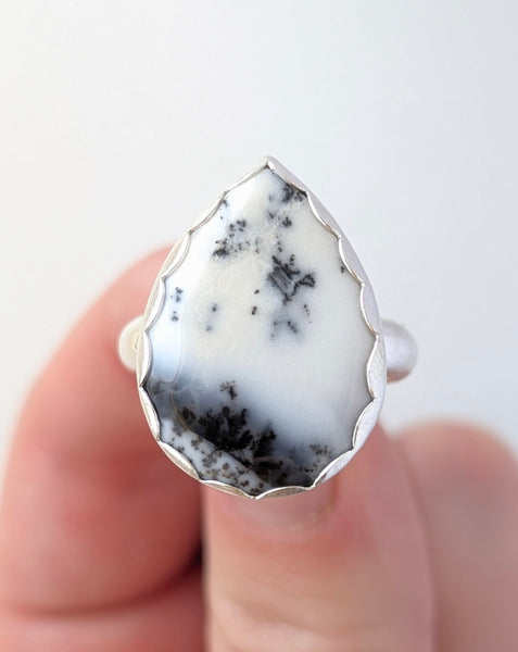 Dendritic Agate Ring, Size 8.5