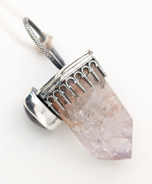 Iolite and Amethyst Crystal Necklace