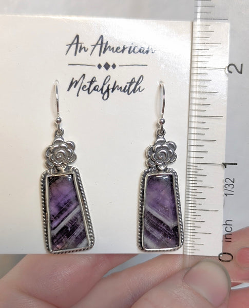 Chevron Amethyst Earrings