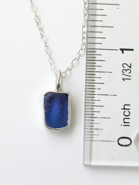 Cobalt Blue Sea Glass Necklace