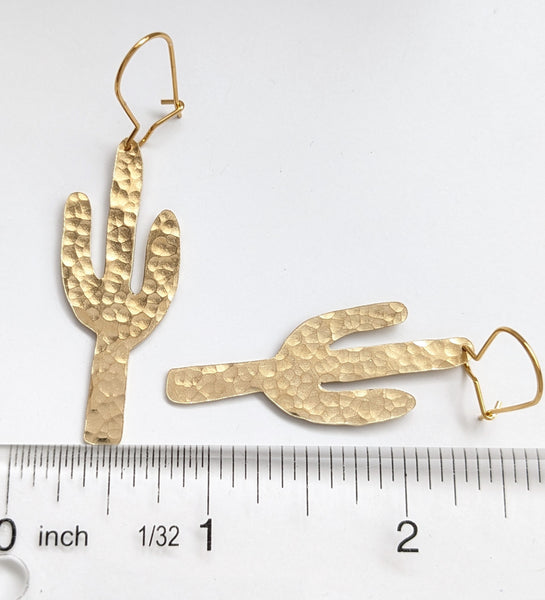 Cactus Brass Earrings