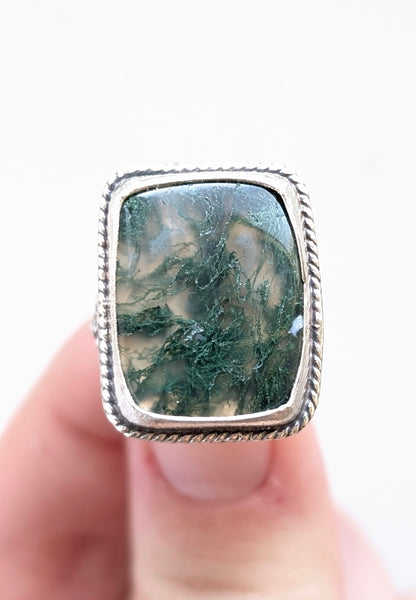 Moss Agate Ring, Size 5.5