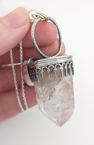 Iolite and Amethyst Crystal Necklace