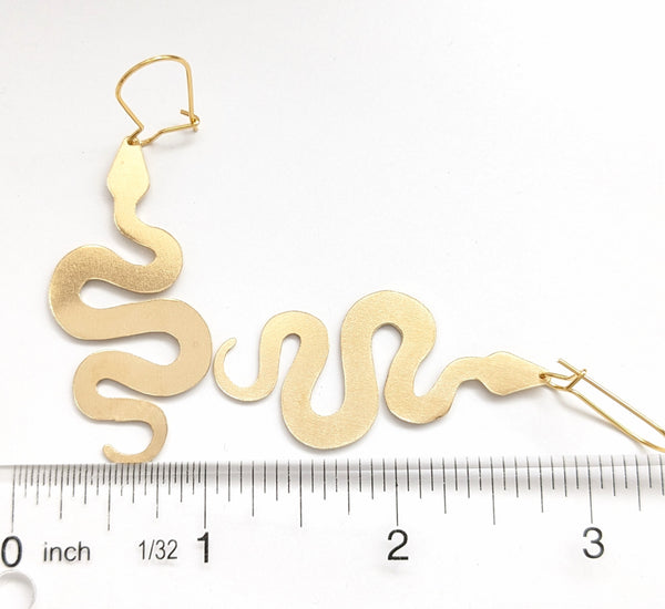 Snake Brass Earrings