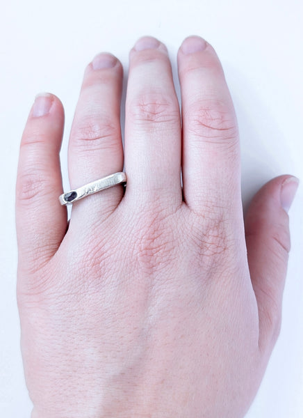 Casted Lab Amethyst Ring, Size 7