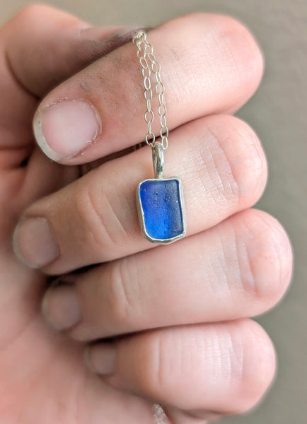 Cobalt Blue Sea Glass Necklace