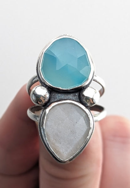 Gray Moonstone and Chalcedony Size 9.5