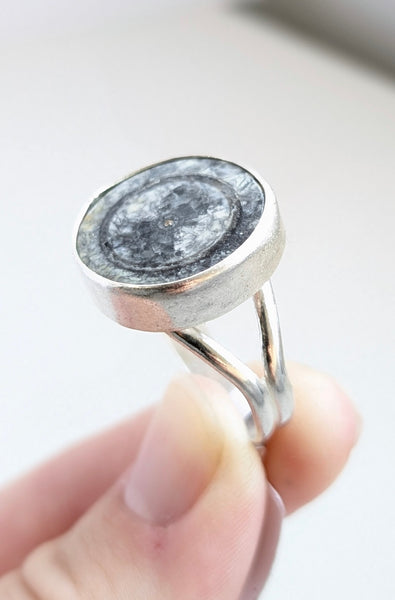 Orthoceras Fossil Ring, Size 9
