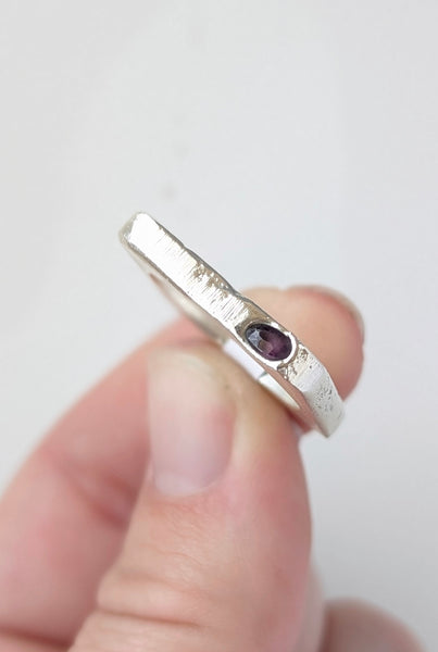 Casted Lab Amethyst Ring, Size 7